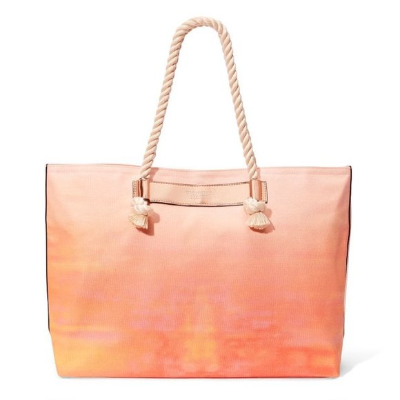 Victoria's Secret Handbags - Victoria's Secret Sunset Cotton Canvas Large Tote